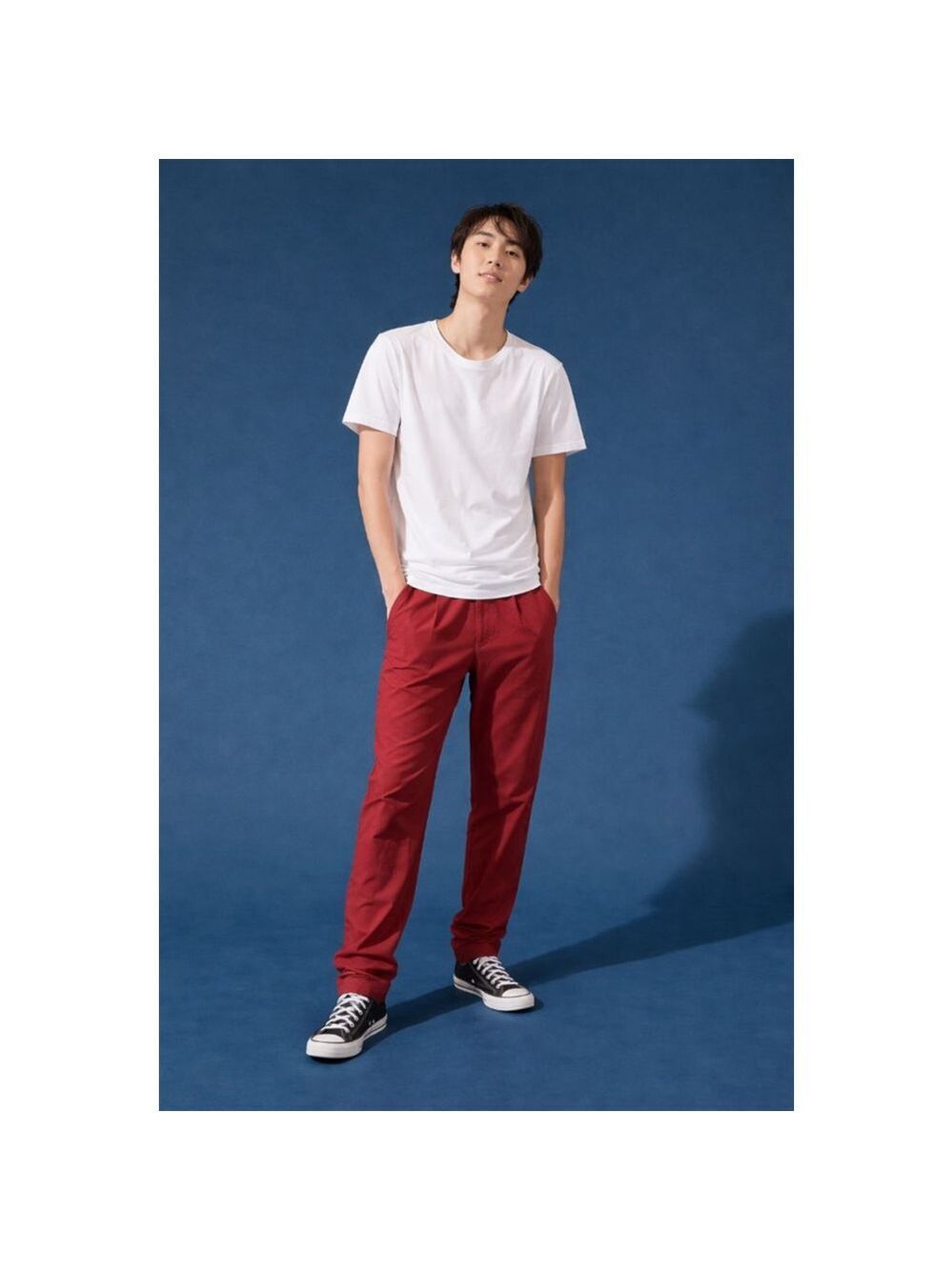 For Days Men’s Poplin Pant Garnet Red XL Organic Cotton Pull-On